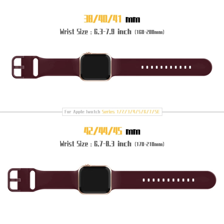 For Apple Watch 2 38mm Pin Buckle Silicone Watch Band(Wine Red)