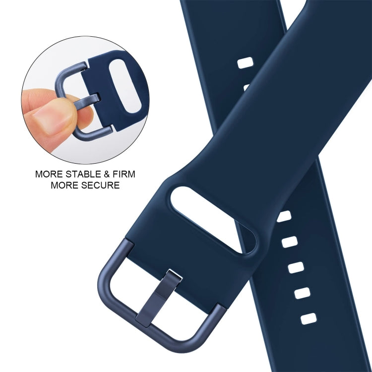 For Apple Watch 42mm Pin Buckle Silicone Watch Band(Abyss Blue)