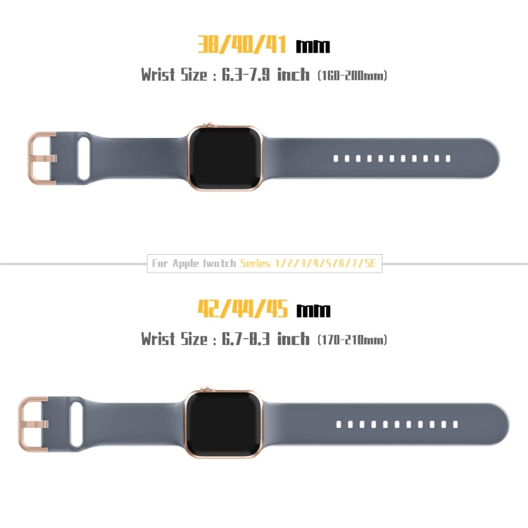 For Apple Watch 42mm Pin Buckle Silicone Watch Band(Blue Grey)