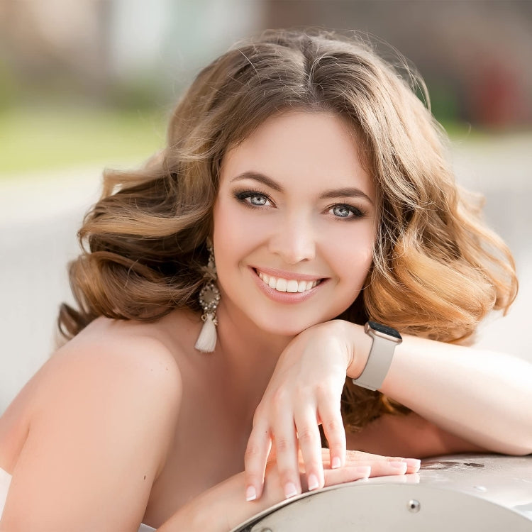 For Apple Watch 42mm Pin Buckle Silicone Watch Band(Milk Tea)