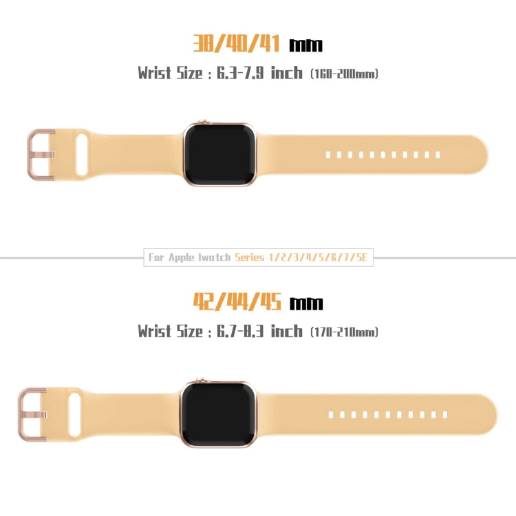 For Apple Watch 38mm Pin Buckle Silicone Watch Band(Light Orange)
