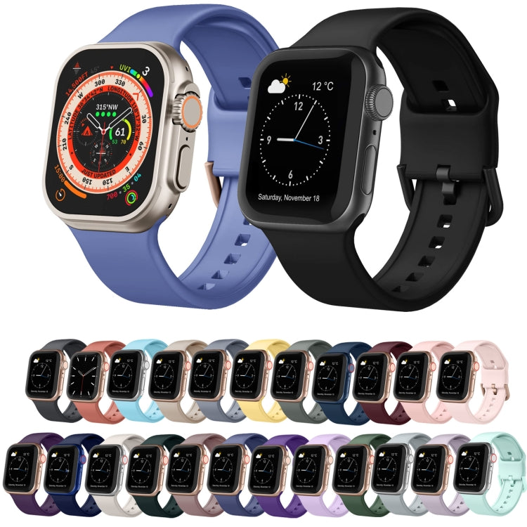 For Apple Watch 6 44mm Pin Buckle Silicone Watch Band(Light Grey)