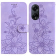 For OPPO A98 5G / F23 5G India Lily Embossed Leather Phone Case(Purple) - free shipping - PMC TechLife - Order now!