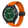 For Samsung Galaxy Watch 6 / 6 Classic Magnetic Black Buckle Slim Silicone Watch Band(Orange) - Watch Bands by PMC TechLife | Online Shopping South Africa | PMC TechLife