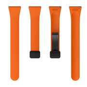 For Samsung Galaxy Watch 6 / 6 Classic Magnetic Black Buckle Slim Silicone Watch Band(Orange)