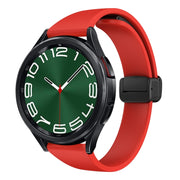 For Samsung Galaxy Watch 6 / 6 Classic Magnetic Black Buckle Slim Silicone Watch Band(Red)