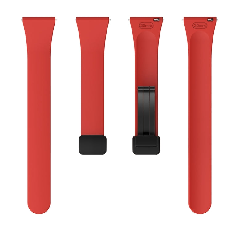 For Samsung Galaxy Watch 6 / 6 Classic Magnetic Black Buckle Slim Silicone Watch Band(Red)