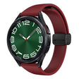 For Samsung Galaxy Watch 6 / 6 Classic Magnetic Black Buckle Slim Silicone Watch Band(Wine Red) - Watch Bands by PMC TechLife | Online Shopping South Africa | PMC TechLife