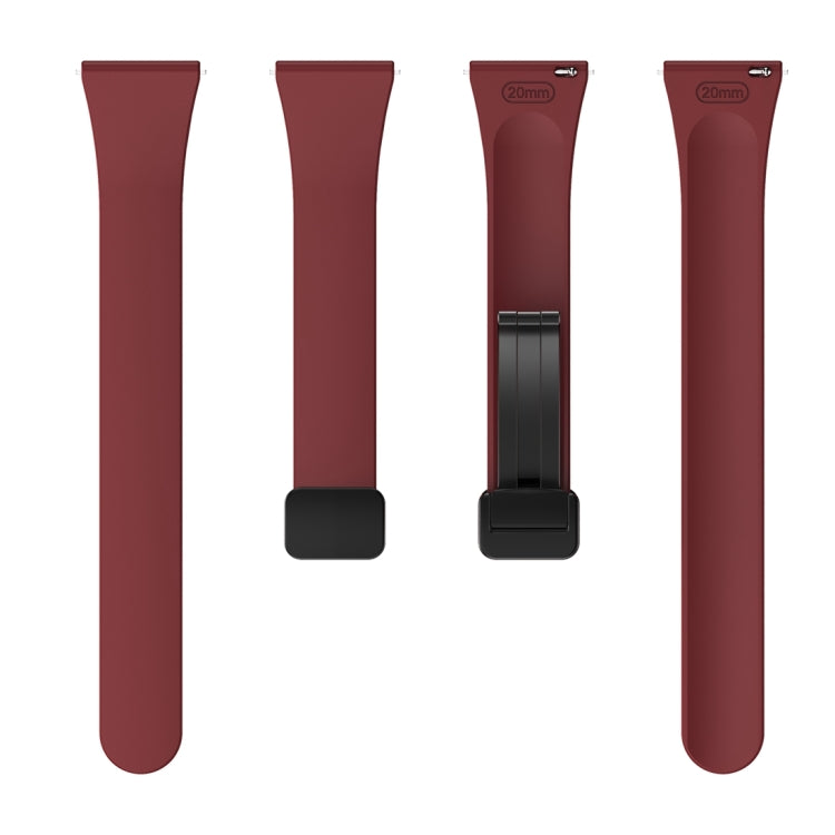For Samsung Galaxy Watch 6 / 6 Classic Magnetic Black Buckle Slim Silicone Watch Band(Wine Red)