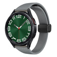 For Samsung Galaxy Watch 6 / 6 Classic Magnetic Black Buckle Slim Silicone Watch Band(Space Grey) - Watch Bands by PMC TechLife | Online Shopping South Africa | PMC TechLife