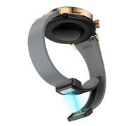 For Samsung Galaxy Watch 6 / 6 Classic Magnetic Black Buckle Slim Silicone Watch Band(Space Grey)