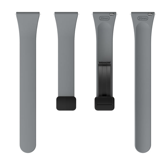 For Samsung Galaxy Watch 6 / 6 Classic Magnetic Black Buckle Slim Silicone Watch Band(Space Grey)