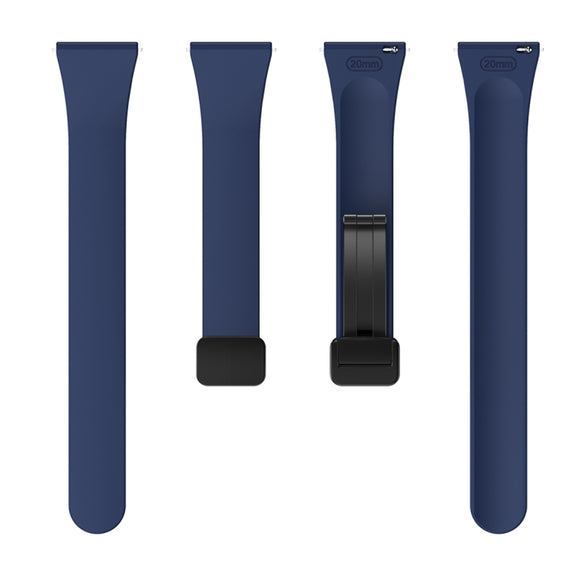 For Samsung Galaxy Watch 6 / 6 Classic Magnetic Black Buckle Slim Silicone Watch Band(Midnight Blue)