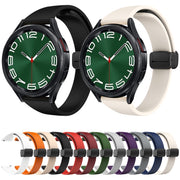 For Samsung Galaxy Watch 6 / 6 Classic Magnetic Black Buckle Slim Silicone Watch Band(Space Grey)