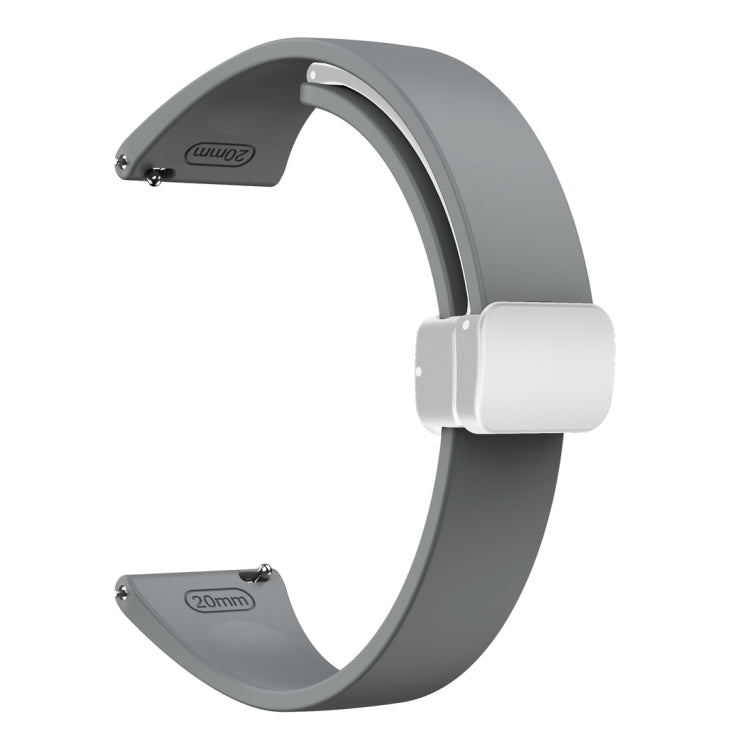 For Samsung Galaxy Watch 6 / 6 Classic Magnetic Silver Buckle Slim Silicone Watch Band(Space Grey)
