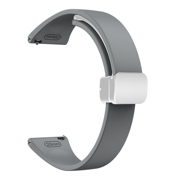 For Samsung Galaxy Watch 6 / 6 Classic Magnetic Silver Buckle Slim Silicone Watch Band(Space Grey)