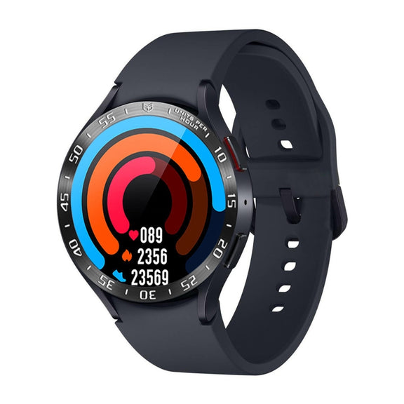 For Samsung Galaxy Watch6 Classic 43mm A Style Smart Watch Steel Ring Protective Frame(Black)