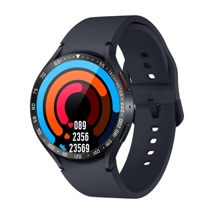 For Samsung Galaxy Watch6 Classic 43mm E Style Smart Watch Steel Ring Protective Frame(Black)