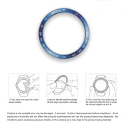 For Samsung Galaxy Watch6 Classic 47mm E Style Smart Watch Steel Ring Protective Frame(Blue)