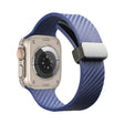 For Apple Watch Ultra 49mm Carbon Fiber Pattern Magnetic Buckle Silicone Watch Band(Royal Blue) - Watch Bands by PMC TechLife | Online Shopping South Africa | PMC TechLife