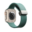 For Apple Watch Ultra 49mm Carbon Fiber Pattern Magnetic Buckle Silicone Watch Band(Dark Green) - Watch Bands by PMC TechLife | Online Shopping South Africa | PMC TechLife