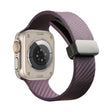 For Apple Watch 38mm Carbon Fiber Pattern Magnetic Buckle Silicone Watch Band(Purple) - Watch Bands by PMC TechLife | Online Shopping South Africa | PMC TechLife