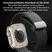 For Apple Watch 4 40mm Carbon Fiber Pattern Magnetic Buckle Silicone Watch Band(Grey)