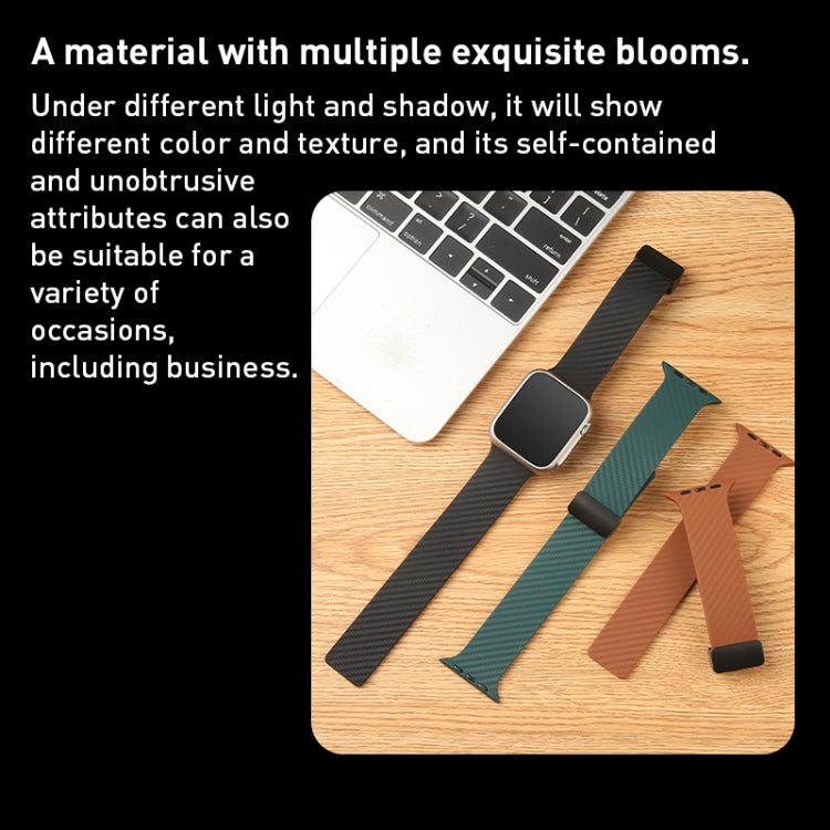 For Apple Watch 7 45mm Carbon Fiber Pattern Magnetic Buckle Silicone Watch Band(Sky Blue)