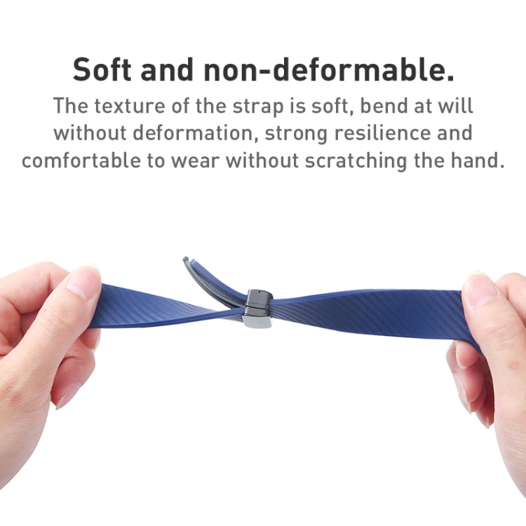 For Apple Watch 7 45mm Carbon Fiber Pattern Magnetic Buckle Silicone Watch Band(Orange)