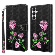 For Samsung Galaxy A05s 3D Painted Leather Phone Case(Rose)