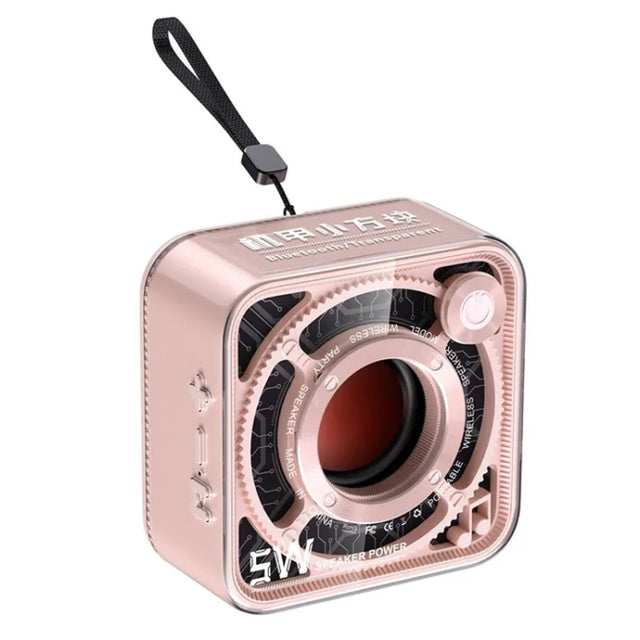 T&G DW12 Portable Mini Wireless Bluetooth Speaker Transparent Subwoofer Support TF Card(Pink)