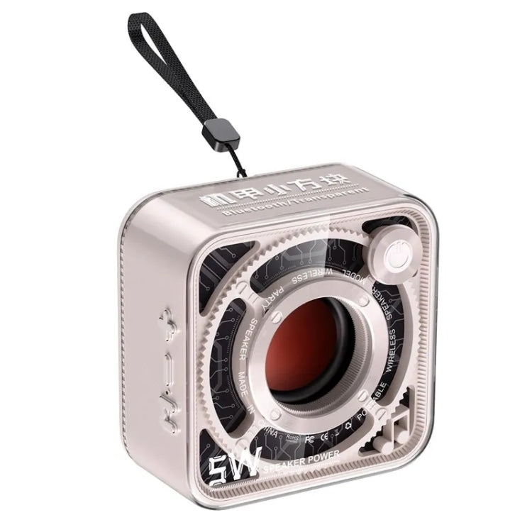 T&G DW12 Portable Mini Wireless Bluetooth Speaker Transparent Subwoofer Support TF Card(White)