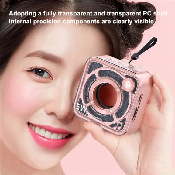 T&G DW12 Portable Mini Wireless Bluetooth Speaker Transparent Subwoofer Support TF Card(Blue)