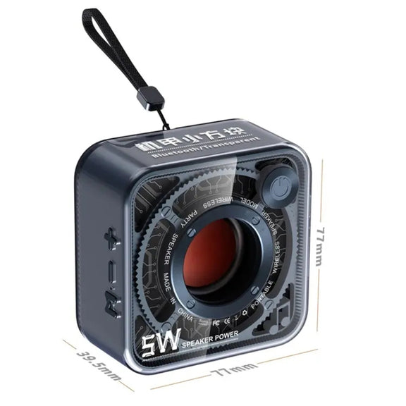 T&G DW12 Portable Mini Wireless Bluetooth Speaker Transparent Subwoofer Support TF Card(Blue)