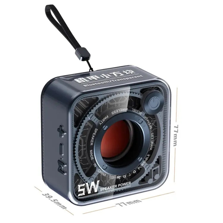 T&G DW12 Portable Mini Wireless Bluetooth Speaker Transparent Subwoofer Support TF Card(Blue)
