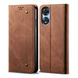 For OPPO A58 4G Denim Texture Casual Style Horizontal Flip Leather Case(Brown) - free shipping - PMC TechLife - Order now!