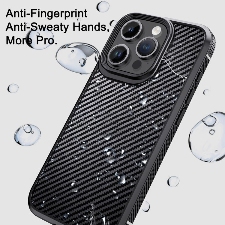 For iPhone 15 Plus iPAKY MG Series Carbon Fiber PC + TPU Protective Phone Case(Black)