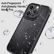 For iPhone 15 Plus iPAKY MG Series Carbon Fiber PC + TPU Protective Phone Case(Black)