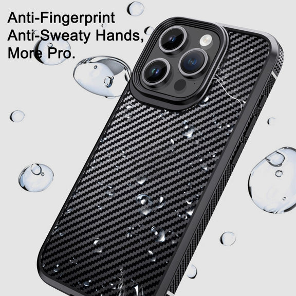 For iPhone 15 Plus iPAKY MG Series Carbon Fiber PC + TPU Protective Phone Case(Black)