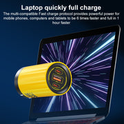 WK WP-U01 Mecha Series Energy Bar 65W Gallium Nitride Dual USB-C / Type-C + USB Charger, CN Plug(Yellow)
