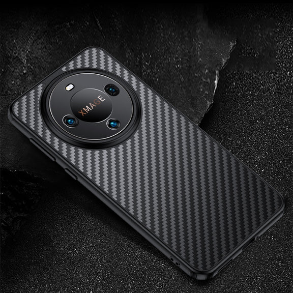 For Huawei Mate 60 wlons Magsafe Carbon Fiber Kevlar TPU Phone Case(Black)