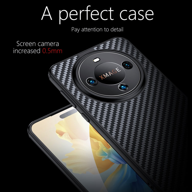 For Huawei Mate 60 wlons Magsafe Carbon Fiber Kevlar TPU Phone Case(Black)