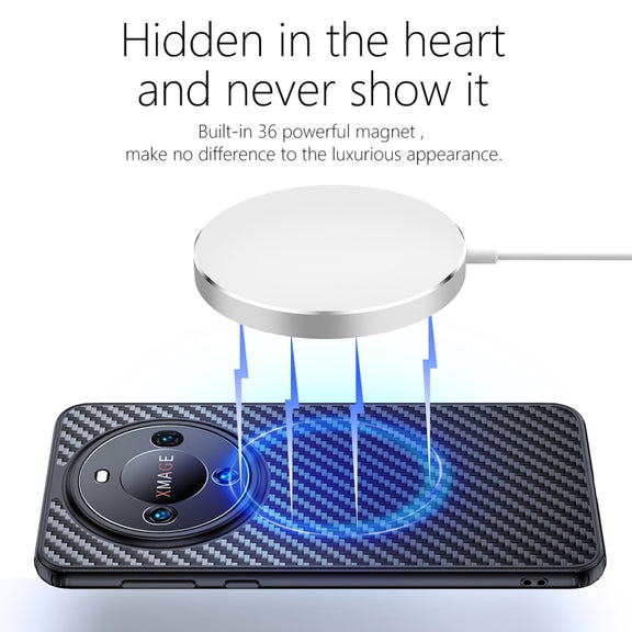 For Huawei Mate 60 wlons Magsafe Carbon Fiber Kevlar TPU Phone Case(Black)