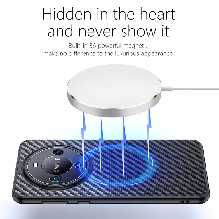 For Huawei Mate 60 wlons Magsafe Carbon Fiber Kevlar TPU Phone Case(Black)