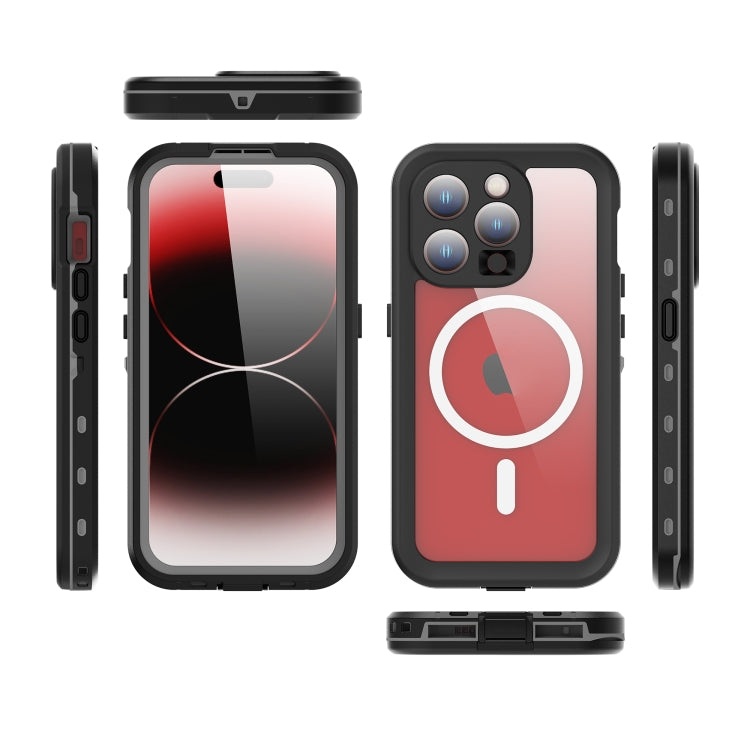 For iPhone 15 Pro Max RedPepper IP68 Water-resistant MagSafe Phone Case(Black)