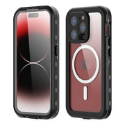 For iPhone 15 Pro RedPepper IP68 Water-resistant MagSafe Phone Case(Black)