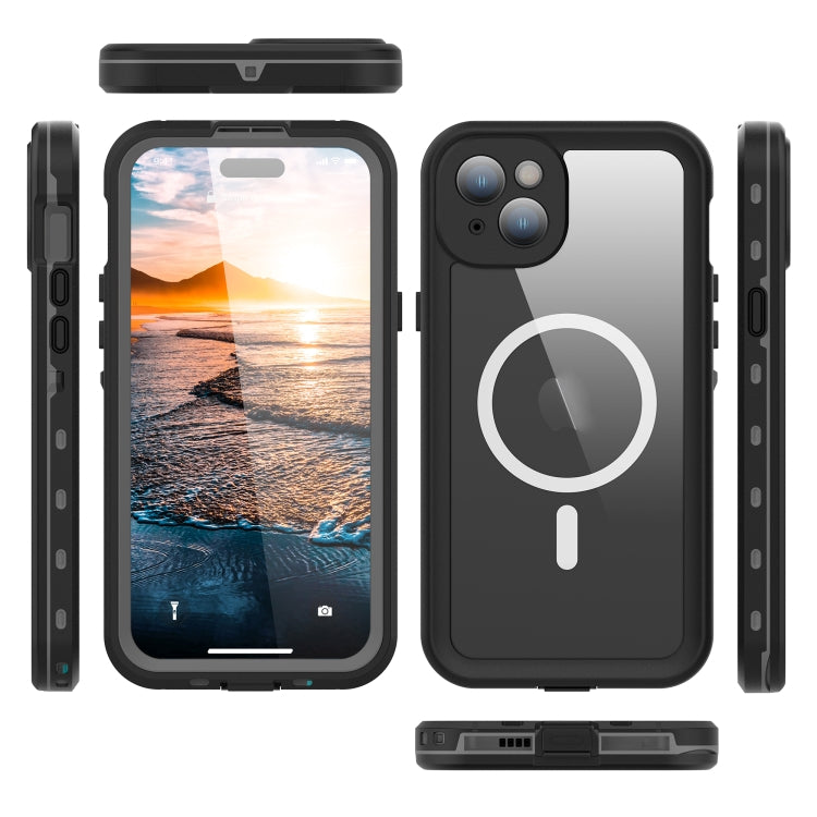 For iPhone 15 Plus RedPepper IP68 Water-resistant MagSafe Phone Case(Black)