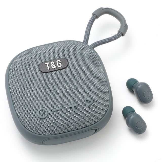 T&G TG-813 2 in 1 TWS Bluetooth Speaker Earphone with Charging Box(Grey)
