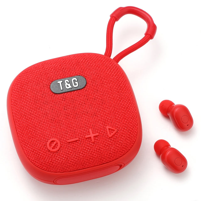 T&G TG-813 2 in 1 TWS Bluetooth Speaker Earphone with Charging Box(Red)