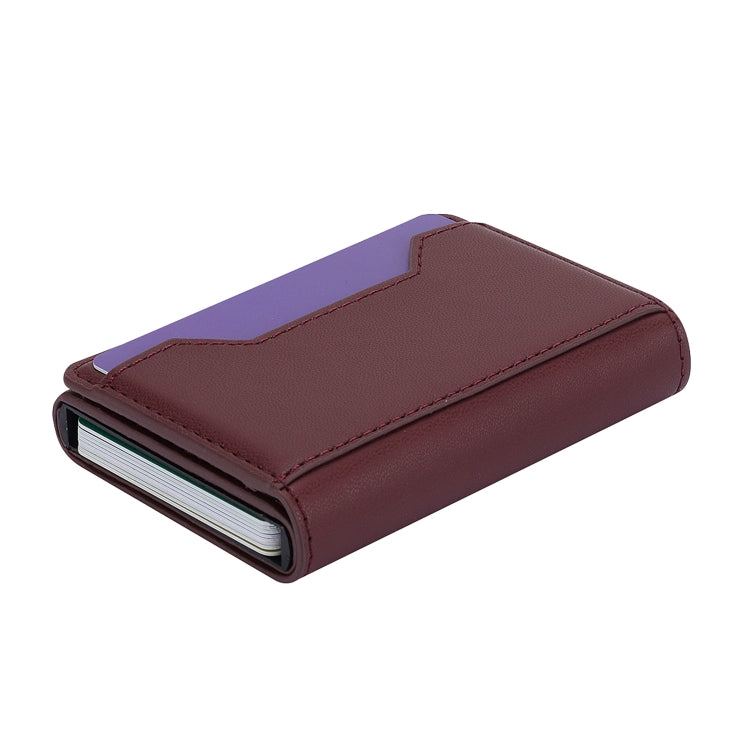 Anti Theft Brush Card Bag, Size:10x6x3cm(Wine Red)
